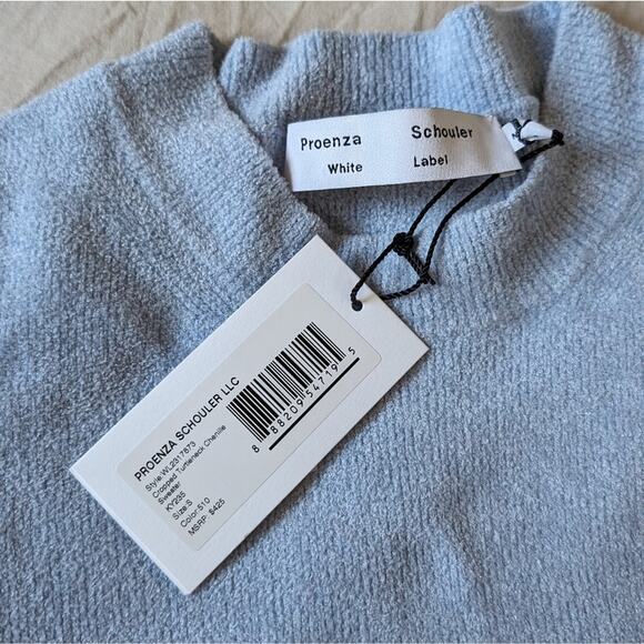NWT Proenza Schouler White Label Blue Cropped Chenille Sweater, size S - Picture 4 of 7
